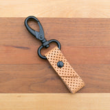 Perforated Veg-Tanned Leather Keychain