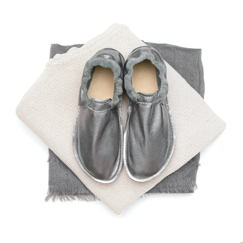 Adult Moccasin - Classic (Fringeless) - Pewter
